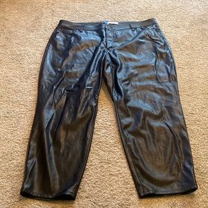 Black fake faux leather pants